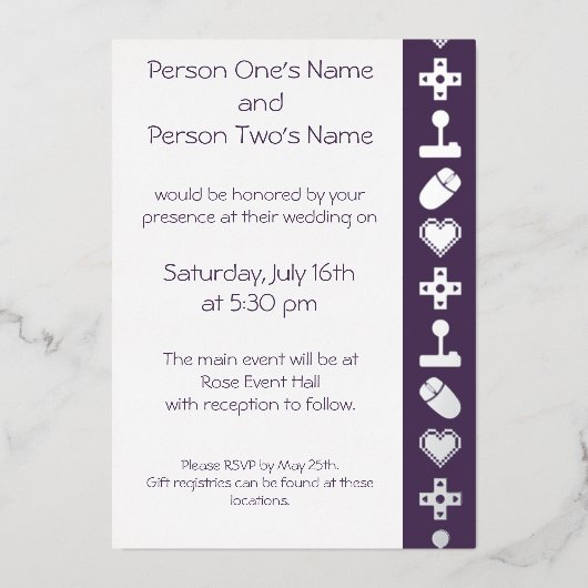 Multiplayer-Modus im Lila Foil-Modus Folieneinladung (Vorderseite)