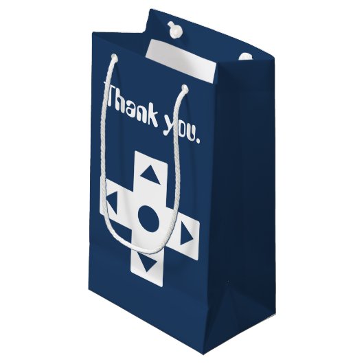 Multiplayer-Modus in der Navy-Gift-Tasche Kleine Geschenktüte (Vorderseite Schrägansicht)