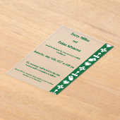 Multiplayer-Modus in grüner Acryl-Hochzeit Acryleinladungen (Ablage )