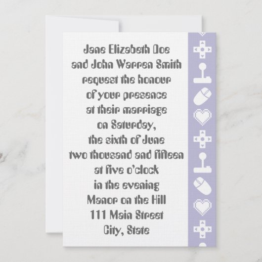 Multiplayer-Modus in Lavender Wedding Einladung (Vorderseite)