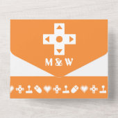 Multiplayer-Modus in Orange All In One Einladung (Rückseite)