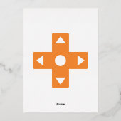 Multiplayer-Modus in Orange Foil-Einladung Folieneinladung (Rückseite)