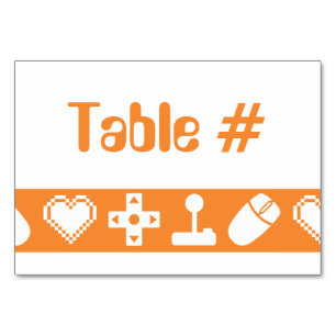 Multiplayer-Modus in Orange-Tischkarte Tischnummer