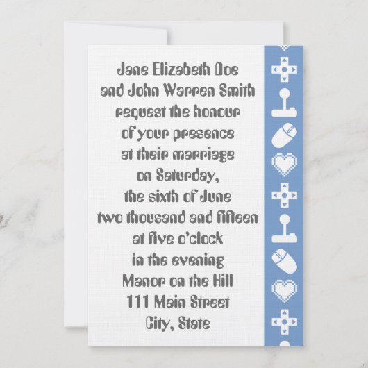 Multiplayer Modus in Periwinkle Hochzeitseinladung Einladung (Vorderseite)