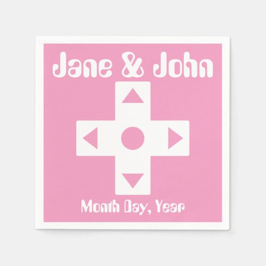 Multiplayer-Modus in Petal Pink Napkins Serviette (Vorderseite)