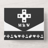 Multiplayer-Modus in Schwarz All In One Einladung (Rückseite)