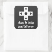 Multiplayer-Modus in Schwarz-Sticker Quadratischer Aufkleber (Tasche)