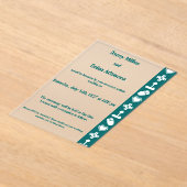 Multiplayer-Modus in Teal Acryl-Hochzeit Acryleinladungen (Ablage )