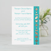 Multiplayer-Modus in türkisfarbener Foil-Einladung Folieneinladung (Stehend vorne)