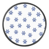 Multiple Blue Snowflake Sternexplosion Eishockey Puck (Vorderseite)