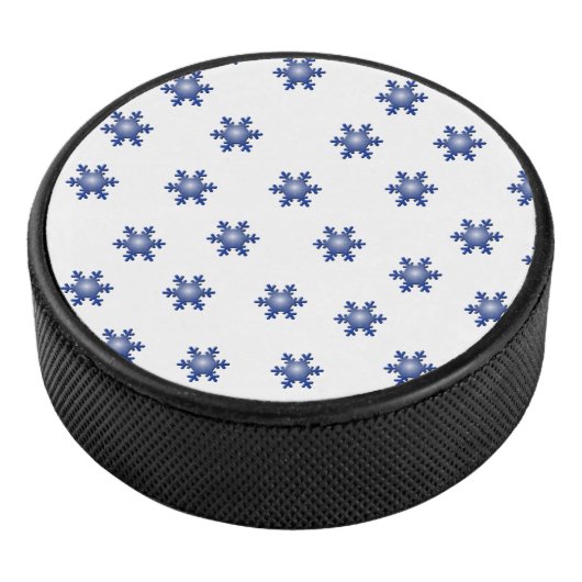 Multiple Blue Snowflake Sternexplosion Eishockey Puck (3/4)
