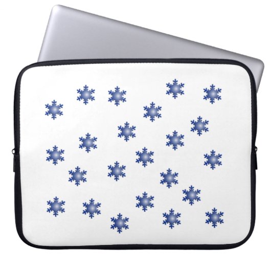 Multiple Blue Snowflake Sternexplosion Laptop Slee Laptopschutzhülle (Vorderseite)
