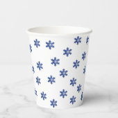 Multiple Blue Snowflake Sternexplosion Pappbecher (Rückseite)