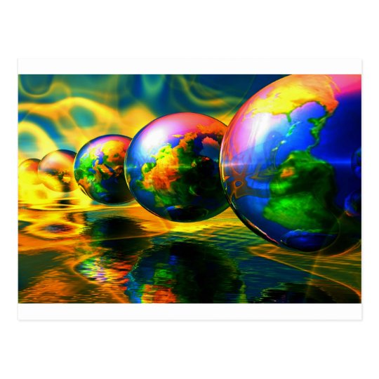 Multiple burning globes postkarte