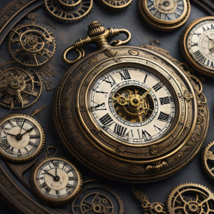 Multiple Clocks and Pocket Watches v4 Tissue Paper Seidenpapier