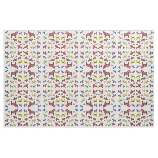 Multiple Color Dala Horse Stoff (Fat Quarter (45,7 x 55,9 cm))
