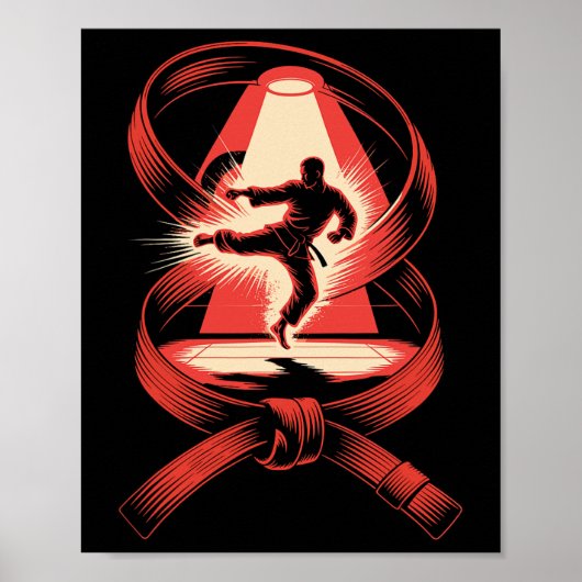 Multiple Exposition Art Belt Judo Karate Taekwondo Poster (Vorne)