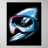 Multiple Exposure Art Skiing Mountain Ski Snow Win Poster (Vorne)