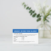 Multiple Food Allergy Alert Visitenkarte (Stehend Vorderseite)