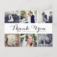 Multiple Foto Hochzeit Vielen Dank Postkarte