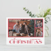 Multiple Foto Red Frohe Weihnachten (Stehend Vorderseite)
