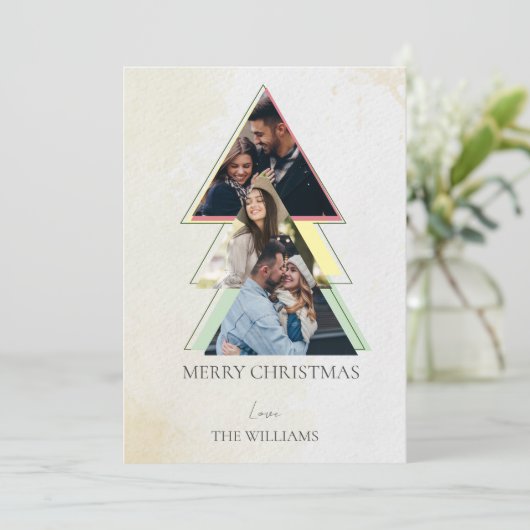 Multiple Foto Tree Frohe Weihnachtskarte (Stehend Vorderseite)