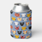 Multiple Fun Kitty Cats Muster blau Dosenkühler (Kanne Vorderseite)