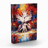 Multiple Hands Reaching Upward Expressive Abstract Fotoblock (Links)