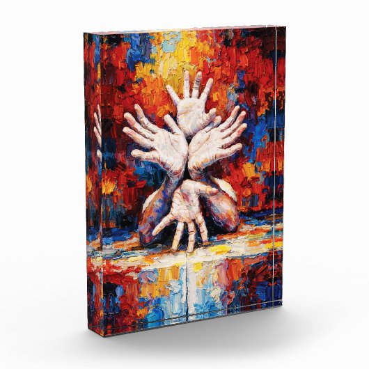 Multiple Hands Reaching Upward Expressive Abstract Fotoblock (Links)