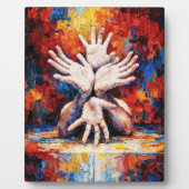Multiple Hands Reaching Upward Expressive Abstract Fotoplatte (Vorderseite)