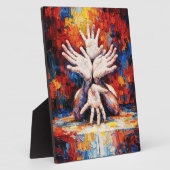 Multiple Hands Reaching Upward Expressive Abstract Fotoplatte (Seite)