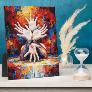 Multiple Hands Reaching Upward Expressive Abstract Fotoplatte