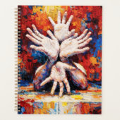 Multiple Hands Reaching Upward Expressive Abstract Planer (Vorderseite)