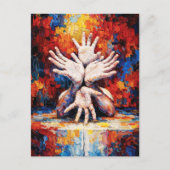 Multiple Hands Reaching Upward Expressive Abstract Postkarte (Vorderseite)