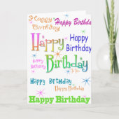 Multiple Happy Birthday Card Karte (Vorderseite)
