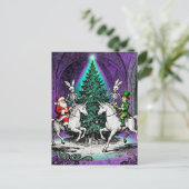 Multiple Holidays Spooky Party with Unicorns Postkarte (Stehend Vorderseite)