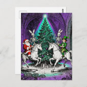 Multiple Holidays Spooky Party with Unicorns Postkarte (Vorne/Hinten)