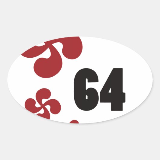 Multiple Kreuze 64.ai Ovaler Aufkleber (Vorderseite)
