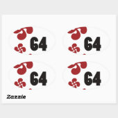 Multiple Kreuze 64.ai Ovaler Aufkleber (Blatt)