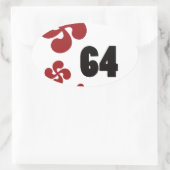 Multiple Kreuze 64.ai Ovaler Aufkleber (Tasche)