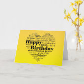 Multiple Language Birthday Wishing Karte (Gelbe Blume)
