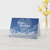 Multiple Language Birthday Word Cloud Karte (Gelbe Blume)