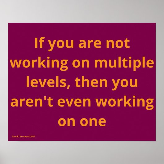 "Multiple Levels", quote, humor, irony Poster (Vorne)