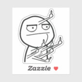 Multiple Middle Fingers Rage Face Meme Mug Aufkleber (Blatt)