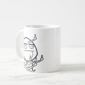 Multiple Middle Fingers Rage Face Meme Mug Kaffeetasse (Vorderseite Links)