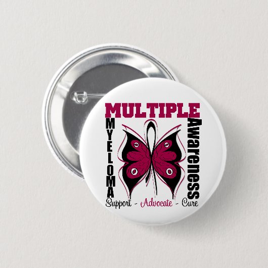 Multiple Myelom Awareness Butterfly Button (Vorne & Hinten)
