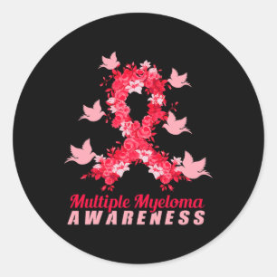 Multiple Myelom Awareness Support Birds Runder Aufkleber