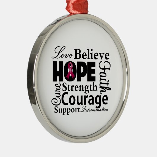 Multiple Myelom Collage of Hope Silbernes Ornament (Rechts)