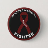 Multiple Myelom Fighting Ribbon Black Button (Vorderseite)