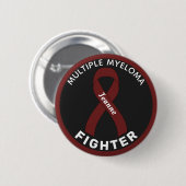 Multiple Myelom Fighting Ribbon Black Button (Vorne & Hinten)
